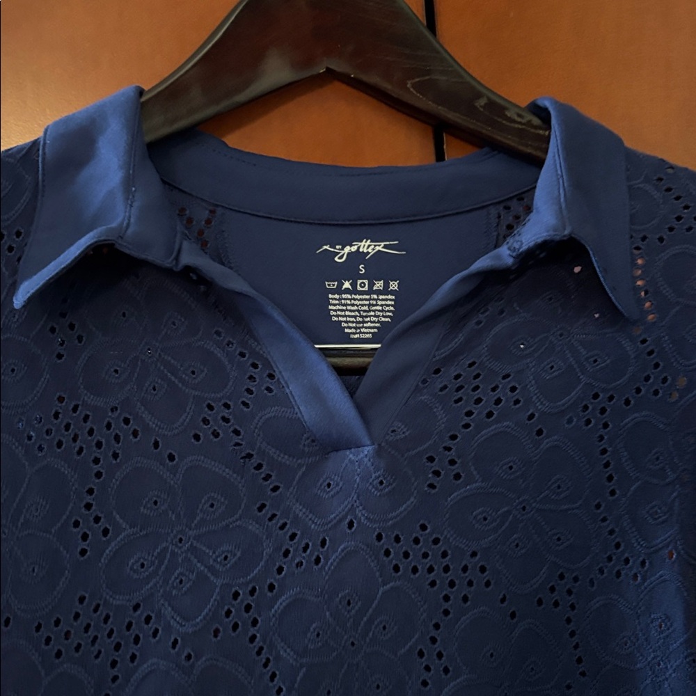 X by Gottex ⭐️NWT⭐️ navy tennis/golf top size small - Picture 5 of 8